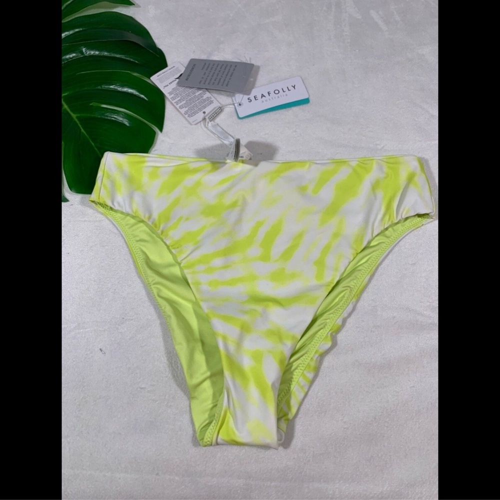 NWT Seafolly Beach Break High Waist Bikini Bottoms in Limeade [‎ 10 US] - Picture 4 of 8